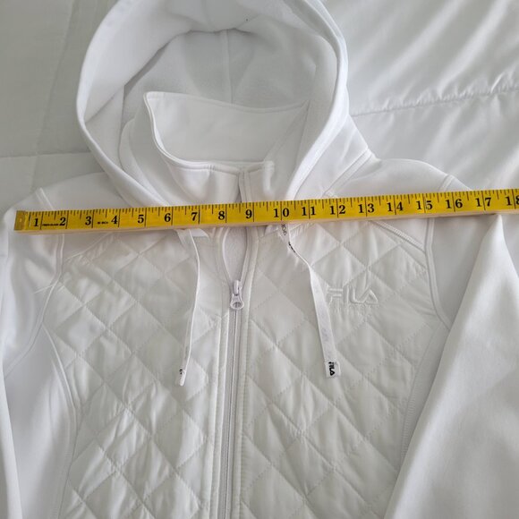 Fila quilted front, hooded, zippered white jacket - Picture 5 of 7